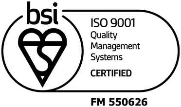 ISO 9001 Quality Management Systems certification, BSI Certified FM 550626